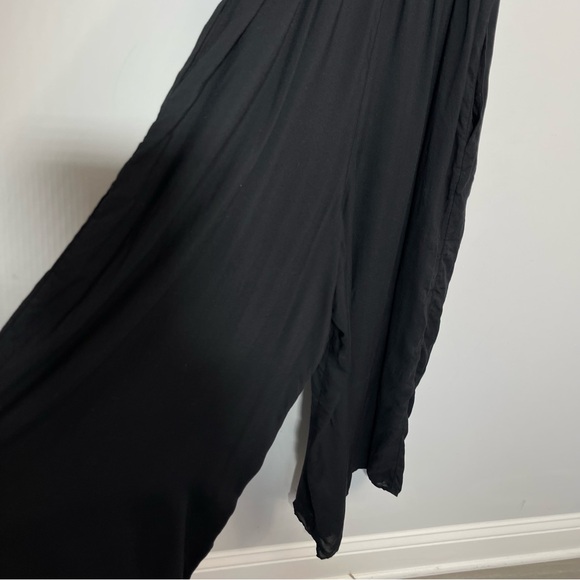 ARITZIA Wilfred Irène Jumpsuit Black M Lace Trimmed Crop Wide Leg Minimalist - Picture 13 of 16